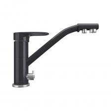 Реализован тройной подвод воды через один излив: холодная, горячая и фильтрованная. Переход с одного подвода на другой производится поворотом рычага. Набор для соединения с фильтром входит в комплект. Система фильтрации приобретается дополнительно и монтируется под мойку, специальный индикатор сообщает о необходимости замены картриджа. Материал корпуса выполнен из высококачественной латуни, а окрашивание под "искусственный камень". В качестве керамического картриджа используется известный бренд Wanhai диаметром 35 мм с высокой пропускной способностью в 500 тысяч циклов "открывания-закрывания". На подвижные части картриджа Wanhai нанесена специальная невымываемая силиконовая смазка, а керамические пластины изготовлены из 96% оксида алюминия, что, в сочетании с высоким качеством шлифовки обеспечивает долговечность, надежность, плавность хода рукоятки. Смеситель оборудован съемным пластиковым аэратором для экономии воды и поворотным изливом на 360 градусов. Заводская гарантия составляет 3 года на материал корпуса, 1 год на комплектующие к смесителю и 1 год на материал покрытия.