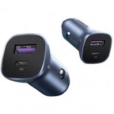 Автомобильное зарядное устройство UGREEN 40858, USB-A, USB-C, 30Вт, 5A, серый