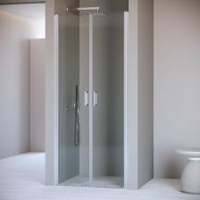 Душевая дверь распашная двустворчатая маятниковая. Маятниковые петли с функцией подъема двери. В комплекте нижняя пороговая планка. Размеры с диапазоном регулировок: 655-705 мм. Трап или поддон приобретается отдельно.