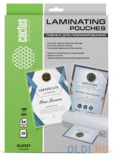 Пленка для ламинирования Cactus 100мкм A4 (25шт) глянцевая 216x303мм CS-LPGA410025