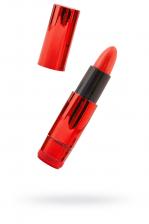 Вибромассажер Black&Red by TOYFA «Помада», силикон, красный, 9 см