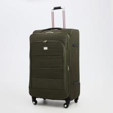 Чемодан большой 95 л (L), отдел на молнии, с расширением, кодовый замок, 4 колеса, наружный карман, хаки