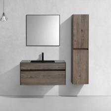 Тумба с раковиной из искусственного камня Vincea Chiara 100 R.Oak, Black