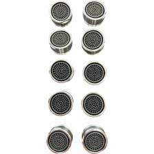 Аэратор из нержавеющей стали для смесителя подходит для плоских и литых изливов. Он эффективно рассевает поток воды, легко устанавливается и способствует экономии воды.