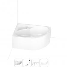 Асимметричная премиум-ванна Grance Hill производится в размере 170*105 см с лево- и правосторонним разворотом. В сочетании с закругленным экраном, изготовленным без швов и стыков, купель с диагональным расположением превращается в стильный акцент, а ее эргономичная форма позволит расположиться с комфортом людям разного телосложения. Широкие бортики — идеальное место для предметов гигиены или же монтажа встраиваемого смесителя. Основа ванн из литьевого акрила — жесткий 4 мм лист полиметилметакрилата (ПММА), который помещают в вакуум-формовочное оборудование и под большим давлением заполняют матрицу будущей ванны. Для максимальной прочности конструкции по всему основанию купели закладывается усиленная плита ДСтП, а внешняя сторона покрывается смесью полимера с отвердителем и ровингом. После отверждения в ванне высверливают отверстия для слива-перелива. Сифон-автомат Useful Extras от Wellsee изготовлен из полипропилена высокой термической стойкости и прочности, неуязвим к воздействию агрессивных химических средств. Самоочищающаяся форма и изгибы сифона препятствуют скоплению грязи внутри обвязки и поддерживают высокую пропускную способность — 50 л/мин. Конструкция ванны предполагает установку на поперечные ножки или усиленный металлический каркас с максимальной нагрузкой до 500 кг и предусматривает дополнительную фиксацию к стене. Наличие регулировок на каждой ножке и распорках обеспечивает удобство установки на различных поверхностях.