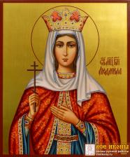 Рукописная икона Людмила Чешская №5 (Размер 17х21 см)