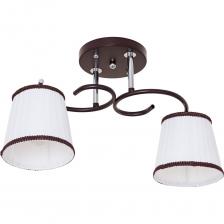 Люстра классическая ЭкономСвет 50713/2BR+CR WT представляет собой надежное и функциональное решение для освещения помещений. Она выполнена в современном стиле и подходит для установки на потолок благодаря накладному типу крепления. Люстра оснащена двумя плафонами под лампы с цоколем E27, что позволяет использовать как лампы накаливания, так и светодиодные. Максимальная мощность каждой лампочки составляет 60 Вт, что обеспечивает достаточное освещение площади до 4 м?. Арматура из металла с глянцевой и матовой поверхностью выполнена в белом и коричневом цветах, что придает изделию элегантный вид. Плафоны из текстиля имеют матовую поверхность и направлены вниз, что способствует равномерному распределению света. Люстра работает от стандартного напряжения 220В и имеет степень защиты IP20, что делает её подходящей для использования в жилых помещениях.