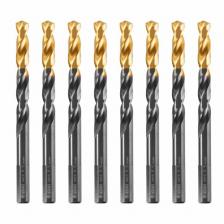 Сверло по металлу8,5 мм Denzel HSS-Tin, Golden Tip, 8 шт 717220