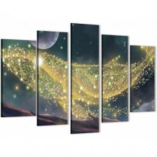 Модульная картина для интерьера на стену "Созвездие кита / Звезды / Животные" 80х140см На холсте MD0238