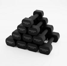 Набор термополиуретановых гантелей 1-10кг - 10пар, шаг 1кг Bronze Gym BGDBTPU01-10