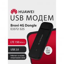 Huawei E3372-325 Brovi 4G USB Dongle USB-модем, 2G, 3G, 4G, LTE Cat.4 150 Мбит/с, BLACK [51071UYA]