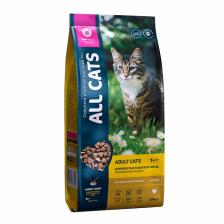 Сухой корм ALL CATS для взрослых кошек, курица, 2.4 кг