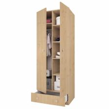 Шкаф прямой двухстворчатый Polini kids Simple, 1 ящик, 700x516x1900 мм, цвет натуральный