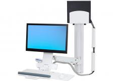 Крепление Ergotron «Рука» StyleView с рабочей поверхностью и средним держателем CPU (45-271-216), белое