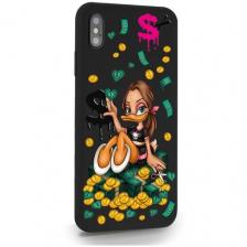 Черный силиконовый чехол MustHaveCase для iPhone Xs Max Уточка Девочка для Айфон 10С Макс Противоударный