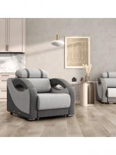 Кресло – кровать «Визит 8», НПБ, еврокнижка, цвет светло – серый/серый luma14/luma 24