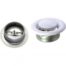 Анемостат вытяжной стальной белый регулируемый с фланцем DVC-125 ARIUS 135475 представляет собой завершающий элемент вентиляционной системы, предназначенный для управления воздушными потоками с целью создания оптимальной влажности и организации комфортного микроклимата в помещении. Диффузор надежно защищает вход в воздуховод от попадания мусора и пыли, а также равномерно распределяет потоки воздуха.Модель создана из стали с порошковым покрытием классического белого цвета (RAL9016). Данный материал гарантирует высокую прочность и долговечность изделия. В корпусе диффузора расположены монтажный уплотнитель и регулировочный диск, обеспечивающие превосходную герметизацию. Монтажный уплотнитель изготовлен из высококачественного поливинилхлорида, а монтажное кольцо выполнено из стального оцинкованного листа.Для настройки воздушного потока необходимо произвести поворот регулировочного диска вокруг собственной оси, тем самым установив степень открытия K (мм). Измерение расхода воздуха осуществляется посредством замера разницы давлений при помощи отдельного анемометра.