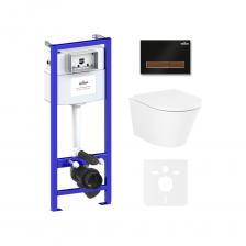 Комплект: инсталляция с унитазом Lavinia Boho Biore Compacto Rimless 6 в 1 75110141 - комплексное предложение по специальной цене, включающее все необходимое для установки и комфортного использования подвесной керамики. Чаша унитаза крепится на инсталляционную систему, далее на стену монтируется клавиша смыва для подачи воды. Подвесной унитаз, как правило, находится над полом на высоте около 100 мм, что облегчает уборку и обеспечивает доступ для свободного мытья пола под чашей. Санитарный фарфор Lavinia Boho имеет более твердую и гладкую поверхность, нежели сантехнический фаянс. Благодаря современному оборудованию и обжигу керамики при температуре 1250 &deg;С образуется беспористая многослойная глазурь, которая отличается низким коэффициентом водопоглощения и меньше впитывает грязь и запахи. Сиденье с крышкой изготовлено из прочного дюропласта с петлями из нержавеющей стали и имеет идеальное сочетание глянцевого цвета с керамикой. Широкая конструкция сиденья обеспечивает повышенный комфорт благодаря эргономичной форме и обработке поверхности специальным составом, который снижает дискомфорт при контакте с холодной поверхностью сиденья. Благодаря встроенным в петли амортизаторам сиденье с крышкой опускаются медленно, закрываются мягко и бесшумно. С помощью инновационных гаек-эксцентриков положение сиденья можно легко регулировать.