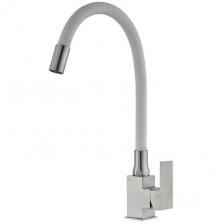 Смеситель сборный для кухни с гибким изливом Potato (Потато) P58130Sх7 серый/сатин