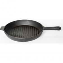 Чугунная сковорода-гриль Davr Metall davrmetall 28 см, высота 4 см, круглая, с литой ручкой сковорода-гриль(280х40)(круг) предназначена для приготовления пищи.Благодаря высокой прочности прослужит долго.Легко моется, что экономит время и силы.Не содержит токсичных веществ, поэтому безопасна для здоровья.