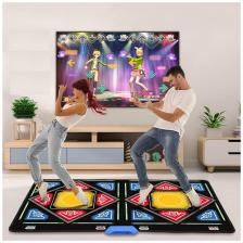 Беспроводной c HDMI танцевально-игровой коврик для двоих, 64 Бит, музыка, игры, аэробика, русское меню,/ТV, PC/