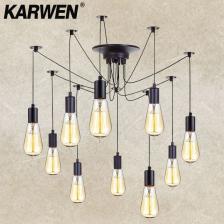 KARWEN подвесной светильник паук черный металл пластик E27