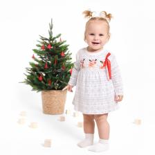 Боди - платье детское «Крошка Я. Олени», рост 74-80 см, белое