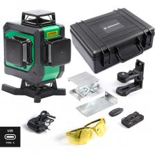 Обновлённая модель классического четырёхплоскостного лазерного уровня. Оснащена излучателем 520нм с запасом до 10000ч активной работы. В GL4-360 Master SET IM0175 реализована более тонкая проекцией лазерного луча. Проекция 4х взаимно перпендикулярных ярких зеленых линии обеспечивают быструю и удобную разметку помещения. Вне зависимости от сложности задачи, работа под потолком, впритирку к стенам или минимальное отклонение от нулевой точки пола данная модель подойдёт лучше прочих. Надёжный инструмент для регулярных работ, в вашем арсенале на много лет. Прибор поставляется в эргономичном кейсе с рядом креплений, которые полностью покрывают потребности для установки/крепления уровня на необходимую высоту. Пульт ДУ сэкономит заряд аккумулятора без необходимости вручную отключать прибор. Нет касания прибора – нет изменения положения. Аккумулятор ёмкостью 4000mAh позволит работать без перебоев на смену питания. Заряд аккумулятора может происходить отдельно и при работе прибора в режиме “от сети”. Меняя принципиальный подход к оптическим аксессуарам, компания INSTRUMAX, совместно с инженерами AccuracyLaboratory (ACULA), впервые вносит в комплектацию очки, отсекающие часть синего спектра и защитой от УФ излучения 400UV. За исключением работы в условиях яркого солнечного света, очки оттенка bumblebee положительно влияют на улучшение видимости, а главное способствуют защите органов зрения. В условиях работы с бликующими поверхностями очки позволяют избежать дискомфорта от яркого луча.