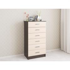 Комод ТЭКС высокий Катрин 4, венге/дуб молочный