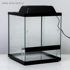 Террариум с раздвижными дверцами 30 л, черный 30x30x35 см
