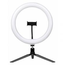 Лампа кольцевая светодиодная 30 см, 16 Вт, 2700-6400 К+RGB, штатив наст., диммер, ПДУ, USB, TDM, цена за 1 упак