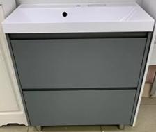 Тумба напольная "Борнео 80", 2 ящ., Люкс графит матовый, Слим 80