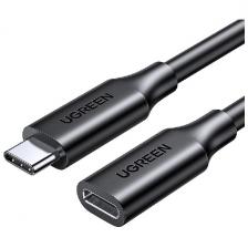 Кабель Ugreen US353 (10387) USB-C/M to USB-C/F Gen2 5A Extension Cable 10Gbps, 1 м., черный