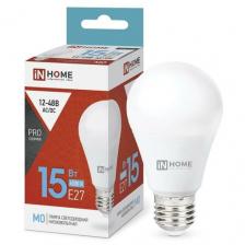 Лампа светодиодная низковольтная LED-MO-PRO 15Вт грушевидная 6500К холод. бел. E27 1200лм 12-48В IN HOME 4690612036366