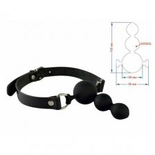 Кляп-пробка Sitabella BDSM Accessories, кожаный, силиконовый, чёрный
