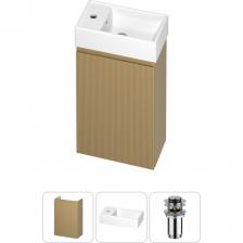 Комплексное предложение по специальной цене от Wellsee – идеальное решение для вашего комфорта. Составляющие набора проходят непрерывные деликатные апгрейды для достижения абсолютной гигиены, надежности монтажных элементов и максимального удобства в использовании. КОМПАКТНАЯ ТУМБА С РАКОВИНОЙ WC AREA. Функциональный комплект тумбы с раковиной шириной 40 см предназначен для небольших помещений, где важно сохранить каждый сантиметр свободного пространства и организовать продуманную систему хранения. Регулируемая полка внутри тумбы позволяет разместить необходимые гигиенические принадлежности, а также емкости с бытовой химией разного объема, высоты и веса. Крепления, входящие в комплект поставки, выдерживают нагрузку до 100 кг. Благодаря подвесной конструкции изделие можно установить на оптимальной высоте для удобного мытья рук как взрослых, так и детей. Основа тумбы – высококачественная импрегнированная плита МДФ, пропитанная специальным составом для максимальной защиты от влаги и образования плесени. Усиливают защитный эффект пятислойное покрытие TotalCover® и обработка поверхностей водоотталкивающим лаком, что предотвращает впитывание влаги и разбухание мебели. Мини-раковина с приятным глянцевым покрытием идеально дополняет стильную тумбу WC Area. Глубина чаши и эргономичное расположение бокового отверстия для смесителя удобны для мытья рук, лица и гигиенических процедур. Свободное место в зоне крыла позволяет разместить мыльницу или стакан с зубными щетками. Благодаря грязеотталкивающему слою минералов и повышенному антиадгезионному свойству поверхность раковины не впитывает грязь и известковый налет, устойчива к красителям и сохраняет исключительную белизну на долгие годы. ДОННЫЙ КЛАПАН CLICK-CLACK. Донный клапан из высококачественной латуни отличается прочностью и долговечностью, устойчив к коррозии, процессам окисления и повреждениям. Внутренние стенки изделия имеют фирменное защитное покрытие Protect’IN, препятствующее скоплению грязи и оседанию водопроводных примесей и солей, что облегчает уход и снижает вероятность образования засоров. В быту наличие клапана не только сдержит проникновение неприятных запахов из канализации, но и превратит обычную раковину в многофункциональный атрибут: от своеобразной емкости для стирки вещей, мытья игрушек до уходовых ванночек. Заглушка клапана служит барьером от попадания мелких предметов в сливное отверстие раковины, а удобная разборная конструкция позволяет прочищать механизм от возможных загрязнений за считанные минуты. ВАННАЯ КОМНАТА В СТИЛЕ WELLSEE. Дизайнерская сантехника для умывальной зоны представлена в едином стиле, гармонично дополняет друг друга и создает органичный тандем в широкой линейке цветовых вариаций.  МНОГОСЛОЙНАЯ УПАКОВКА. Все компоненты набора тщательно упакованы в заводскую тару с надежной фиксацией от случайного смещения и повреждения продукции в процессе транспортировки. Многослойная упаковка из плотного гофрированного картона формирует каркас, защищает от ударных нагрузок и случайных царапин.