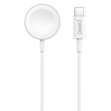 Беспроводное зарядное устройство для Apple Watch PERO TC19 c кабелем Type-C White
