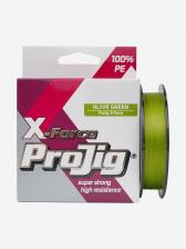 Плетеный шнур для рыбалки ProJig X-Force 0,18 мм, 13,0 кг, 100 м, хаки, Зеленый