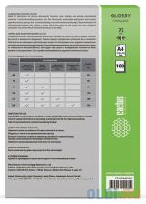 Пленка для ламинирования Cactus 75мкм A4 (100шт) глянцевая 216x303мм CS-LPGA475100