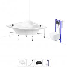 Комплексное предложение для обустройства ванной комнаты по специальной цене. Каждый элемент набора продуман и отвечает лучшим сантехническим решениям для ежедневного комфорта, максимальной гигиены и гарантирует надежный и безопасный монтаж. ВАННА ИЗ ЛИТЬЕВОГО АКРИЛА ОТ LAVINIA BOHO Акриловая ванна Elegant производится в размерах 140*140, 150*150 см и монтируется в угол ванной комнаты. Вместительная чаша идеально подходит для людей высокого роста и крупного телосложения, а также для принятия ванны вдвоем. Благодаря отлитому сиденью с высокой спинкой в угловой части купели можно выбрать оптимальное положение для проведения гигиенических процедур. Широкие площадки на бортиках — идеальное место для размещения часто используемой косметики и предметов гигиены. Усиленный армированный корпус отлично сохраняет форму и не деформируется при нагрузках и наполнении чаши горячей водой. ПРОЧНЫЙ КАРКАС ИЗ СТАЛИ Ванна монтируется на усиленный стальной каркас и стабилизируется креплениями к стене. Конструкция надежно фиксирует чашу и равномерно распределяет динамическую нагрузку до 500 кг. Регулировка опор по высоте нивелирует перепады уровня пола на различных поверхностях. СИФОН С ПОВЫШЕННОЙ ФУНКЦИОНАЛЬНОСТЬЮ Автоматический слив-перелив Useful Extras от Wellsee с донным клапаном click-clack и съемной накладкой на перелив изготовлен из полипропилена повышенной прочности. Накладка на перелив и крышка донного клапана выполнены из латуни. Функция верхней очистки позволяет с легкостью устранять возможные засоры, а плоский гидрозатвор служит барьером для неприятных канализационных газов и занимает минимум места под ванной. ПОДГОЛОВНИК НА САМОКЛЕЯЩЕЙСЯ ЛЕНТЕ Подголовник на ванну от Wellsee из вспененного полиуретана с гелевой структурой гипоаллергенен и безопасен для здоровья человека. Благодаря волнообразной форме и высокой эластичности подушка мгновенно адаптируется к изгибам тела, равномерно распределяет нагрузку в шейно-воротниковой зоне. Поверхность изделия не впитывает влагу и запахи, что гарантирует высокий уровень гигиены и износостойкость при продолжительном контакте с водой. ПОДВЕСНОЙ УНИТАЗ LAVINIA BOHO СО 100% ОТКРЫТЫМ КРАЕМ Унитаз Lavinia Boho One в минималистичном дизайне — бестселлер поколения безободковой керамики из санфарфора. Гладкая беспористая поверхность обладает повышенной прочностью и износостойкостью, не скапливает грязь и сокращает рост бактерий. Чаша Rimless со скрытым креплением качественно омывается с первого смыва без брызг и обеспечивает 100% гигиеничность и простоту в уходе за изделием. При мощном каскадном смыве выделения сразу попадают в воду и блокируются жидкостью, минимизируя распространение неприятных запахов. БЫСТРОСЪЕМНОЕ СИДЕНЬЕ С КРЫШКОЙ Эргономичная форма сиденья позволяет с удобством расположиться людям разного возраста и комплекции. Благодаря встроенным в петли демпферам сиденье с крышкой опускаются мягко и бесшумно. Установить или снять сиденье можно всего за несколько секунд одним нажатием. Конструкция выдерживает нагрузку до 400 кг и имеет более 100.000 циклов открывания/закрывания. Сиденье из дюропласта гипоаллергенно и полностью безопасно при контакте с кожей человека. УНИВЕРСАЛЬНАЯ ИНСТАЛЛЯЦИЯ С БЕСШОВНЫМ БАЧКОМ Инсталляционная система Lavinia Boho Relfix с универсальным креплением позволяет производить не только стандартный «прямой» монтаж рамы к стене, но и осуществлять «поворотный» монтаж, вплоть до установки в угол помещения. Цельнолитой бачок системы изготовлен из долговечного полимерного материала HDPE и изолирован от конденсационной влаги. Все соединительные элементы бачка для подключения инсталляции к трубопроводу изготовлены из латуни. ДИСПЕНСЕР ДЛЯ ДЕЗОДОРАЦИИ Дозатор для дезинфицирующих средств устанавливается в бачок инсталляционной системы RelFix и поддерживает гигиену унитаза, аромат свежести в туалетной комнате. Благодаря точной подгонке резервуара под туалетные блоки при каждом смыве с водой поступает одинаковое количество дезинфицирующего средства, которое равномерно распределяется по чаше унитаза. УЛЬТРАТОНКАЯ КЛАВИША СМЫВА Ультратонкий монтаж панели смыва сохраняет эстетику в