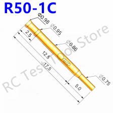Тестовый зонд для печатной платы R50 Series, розетка, разъем Pogo Pin, подключение розетки R50-2S 1S, 3S, 1C, 2C, 3C, 1 Вт, 2 Вт, 3 Вт, пружинный тестовый штырь, коридор 0,68 мм