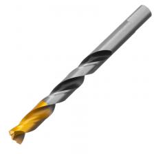 Сверло спиральное по металлу Denzel 718287, 12 x 151мм, Р6М5, Golden Tip, многогранная заточка