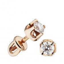 Серьги пусеты из золота с бриллиантами