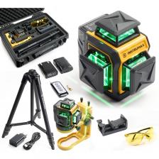 Промышленный лазерный уровень LINEPRO 3D – всё необходимое и ничего лишнего.Сбалансированный и компактный лазерный уровень проецирующий три замкнутые плоскости. Специальный излучатель проецирует лучи на 360° размечая пространство 12 яркими линиями. Взаимно перпендикулярные лазеры позволяют выполнить абсолютно любую разметку. Идеально подходит при проведении строительных или ремонтных работ. Благодаря мощному магнитному успокоителю лазеров обладает стабильной работой.Являясь профессиональным прибором, LINEPRO 3D превосходит существующие аналоги. Укомплектован ёмким аккумулятором 4400 mAh с внешней зарядкой Type-C. Сбалансированная развесовка делает прибор устойчивым на любом штативе. Резиновые ножки в основании прибора не дают скользить на гладких поверхностях. Резиновое покрытие лазерных башен помогает сохранить прибор в длительной эксплуатации. Удобный для включения в перчатках переключатель.Управление лазерами дублируется надёжным пультом ДУ. Прибор поставляется в герметичном капроновом кейсе рассчитанным на нагрузку до 120кг. В комплекте мощное магнитное крепление с поворотным основанием и регулировочными винтами благодаря которому легко настроить вертикаль и горизонталь быстро и точно. С адгезивными накладками и неодимовыми магнитами крепление не скользит с оснований на которое было прикреплено. Штатив в разложенном состоянии имеет высоту 1,3м. В комплектацию входят очки, отсекающие часть синего спектра и защитой от УФ излучения 400UV. С заботой о зрении.