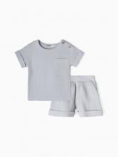 Костюм (рубашка и шорты) детский KAFTAN «Муслин», серый, размер 26 (80-86 см)