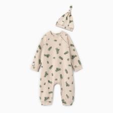 Комбинезон с шапочкой Крошка Я «Еловые веточки», рост 80-86 см, бежевый