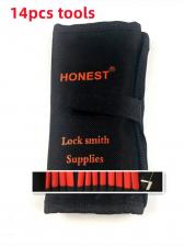 14 шт., стройные красные слесарные инструменты, набор инструментов Honest RED Lock с красной ручкой, профессиональный натяжной ключ, инструмент