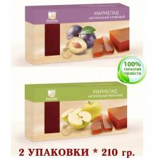 Мармелад пластовой натуральный микс яблоко/слива "Коломчаночка" 210 гр. * 2 шт.