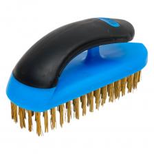 Ручная щетка по металлу Щетка по металлу Forsage ручная в пластиковом корпусе с прорезиненной рукояткой (латунная проволока, 5x18рядов) F-340125328(17427)