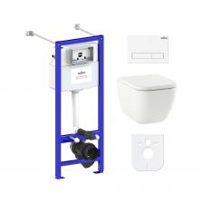 Комплект: инсталляция с унитазом Lavinia Boho One Compacto 6 в 1 77050145 - комплексное предложение, включающее все необходимое для установки и комфортного использования подвесной керамики. Чаша унитаза крепится на инсталляционную систему, далее на стену монтируется клавиша смыва для подачи воды. Подвесной унитаз, как правило, находится над полом на высоте около 100 мм, что облегчает уборку и обеспечивает доступ для свободного мытья пола под чашей. Санитарный фарфор Lavinia Boho имеет более твердую и гладкую поверхность, нежели сантехнический фаянс. Благодаря современному оборудованию и обжигу керамики при температуре 1250 &deg;С образуется беспористая многослойная глазурь, которая отличается низким коэффициентом водопоглощения и меньше впитывает грязь и запахи. Сиденье с крышкой изготовлено из прочного дюропласта с петлями из нержавеющей стали и имеет идеальное сочетание глянцевого цвета с керамикой.